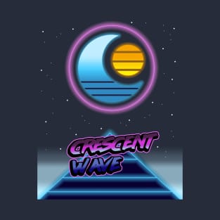 Retrowave Crescent Moon (transparent) T-Shirt