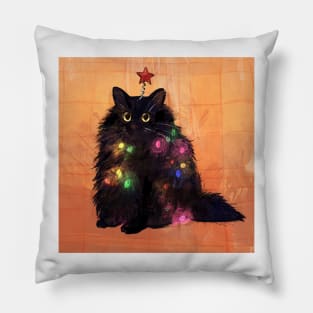 Christmas Tree Cat Pillow