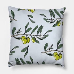 Olives - Mediterranean pattern Pillow