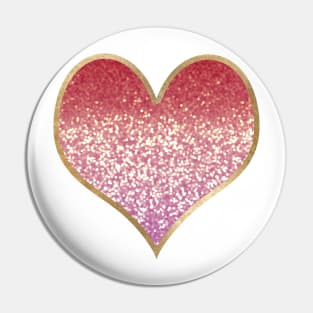 Heart - golden magenta gradient Pin