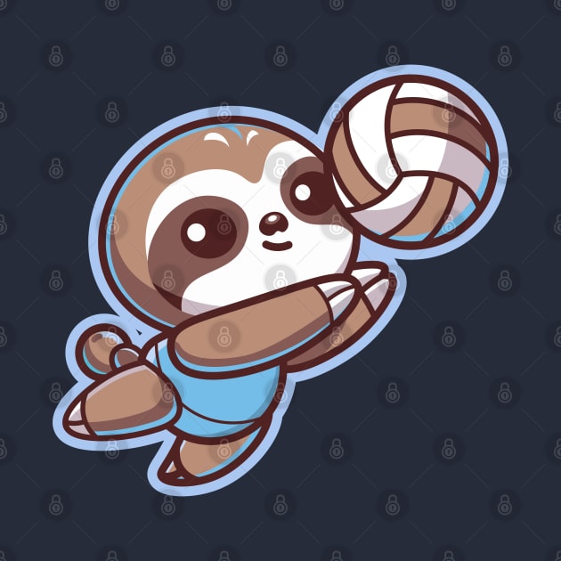 Cute Sloth Volleyball Player by Volleyball Merch