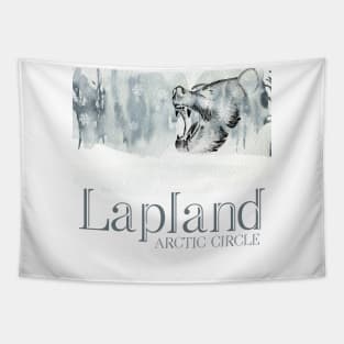 WINTER WILD LIFE  BEAR ARCTIC CIRLE LAPLAND SCANDINAVIA Tapestry