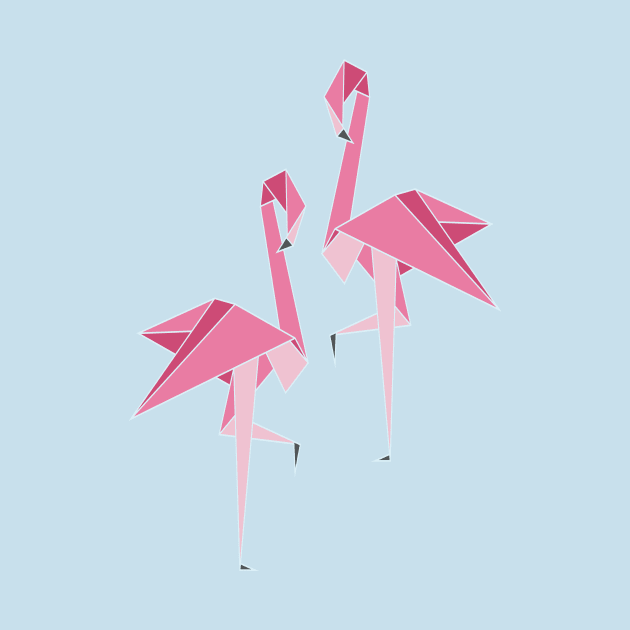 Folded Flamingos by RaymondWareNYC