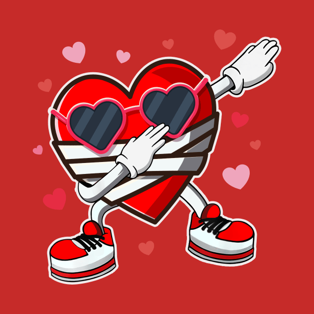 Dabbing for Valentine, Dab Heart Valentines Day Dance by Woodsnuts