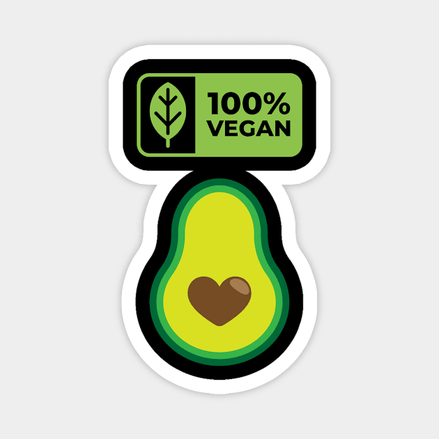 100% Vegan t-shirt Magnet by GenerativeCreations