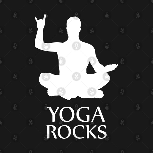 Yoga Rocks Awesome Funny And Rocking Yoga Asana T-Shirt by stearman