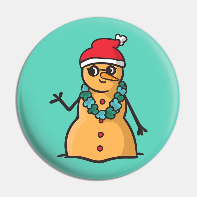 Christmas Sandman Snowman with Santa Hat Pin by SLAG_Creative