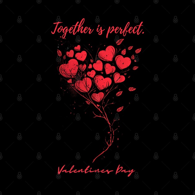 Together is perfect. A Valentines Day Celebration Quote With Heart-Shaped Baloon by DivShot 