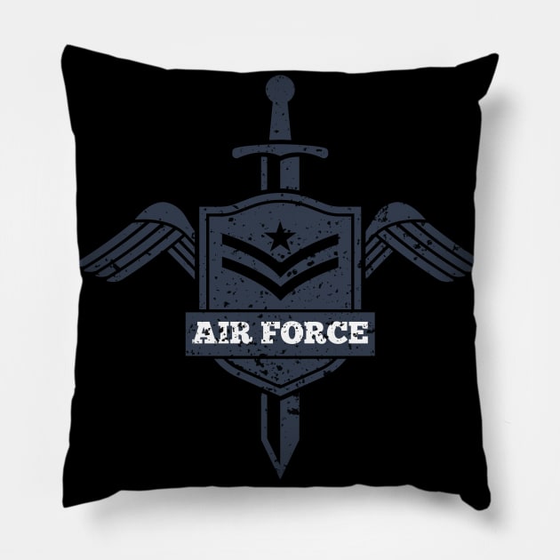 Air Force Vintage Insignia Shield And Sword Pillow by Mandra