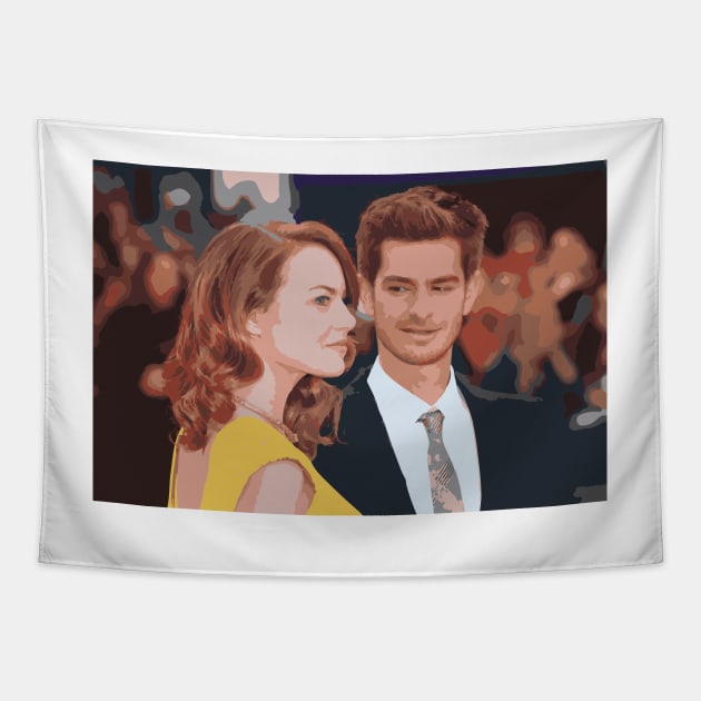 Andrew Garfield and Emma Stone Tapestry by mohamedayman1