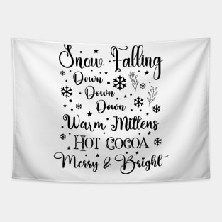 Snow is Falling in Dark Font Tapestry