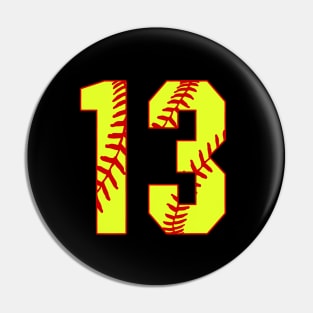 Fastpitch Softball Number 13 #13 Softball Shirt Jersey Uniform Favorite Player Biggest Fan Pin