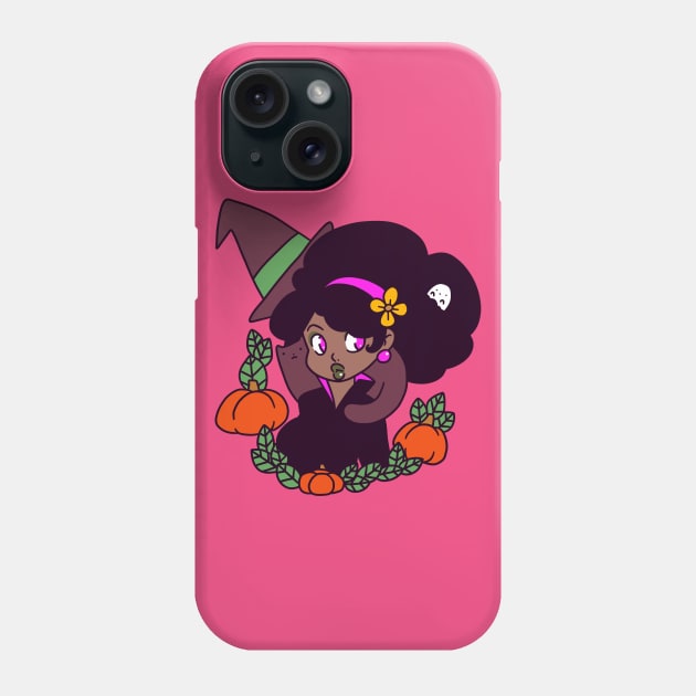 Black Cat and Witch Phone Case by saradaboru