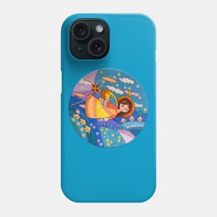 Angel flying above the mountains Phone Case
