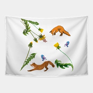 Foxes and dandelions Tapestry