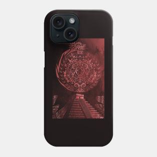 red quetzalcoatl in teotihuacan mexican calendar ecopop art Phone Case