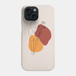 Boho minimal abstract Women line draw Phone Case