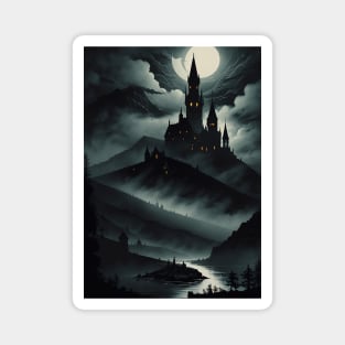 Spooky Castle on a Hill Magnet