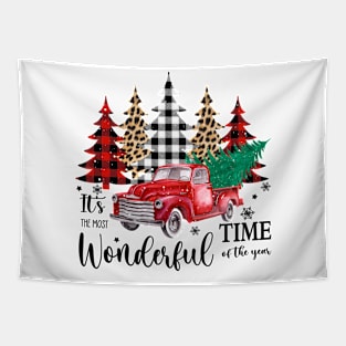 Christmas Time Christmas Tree Pickup Tapestry