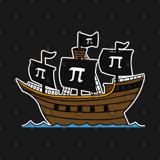 Happy Pi Day Pirate Ship Funny Mathematician by doodlerob