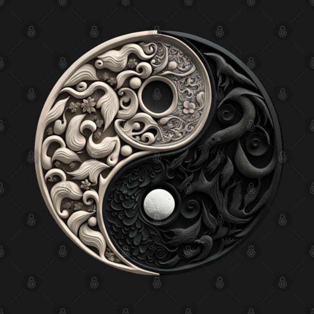 Ying Yang ancient marble artefact by SJG-digital