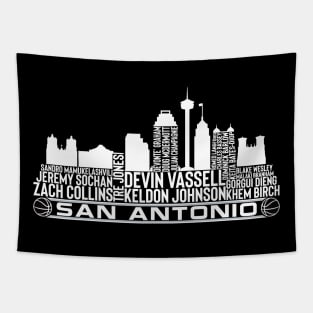 San Antonio Basketball Team 23 Player Roster, San Antonio City Skyline Tapestry