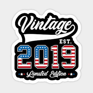 4th Birthday Patriotic Vintage 2019 USA Flag 4th of July Magnet