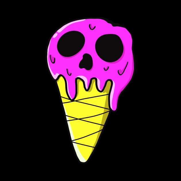 Anime Kawaii Skull Ice Cream Sticker Gift by Foxxy Merch