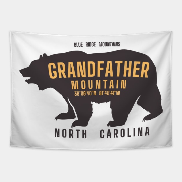 Grandfather Mountain Blue Ridge Mountains North Carolina Bear Tapestry by Contentarama