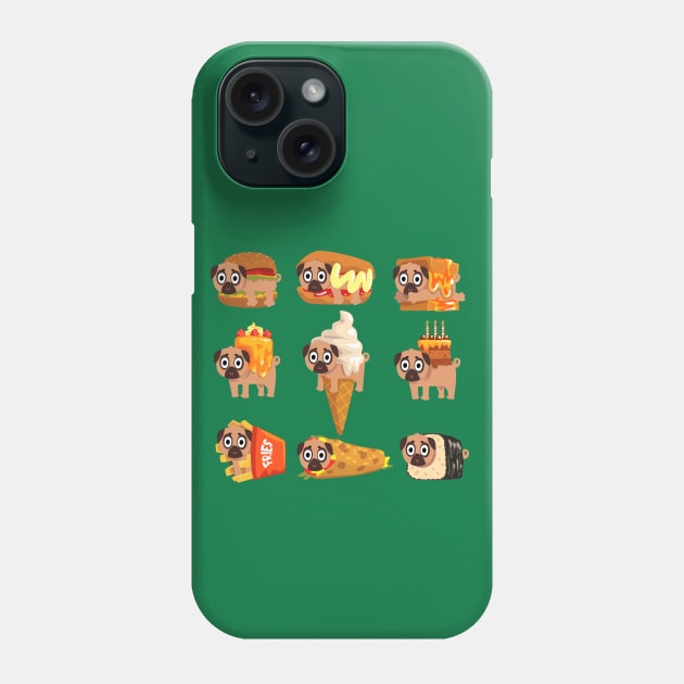 Pug In Food Collection Phone Case by Mako Design 