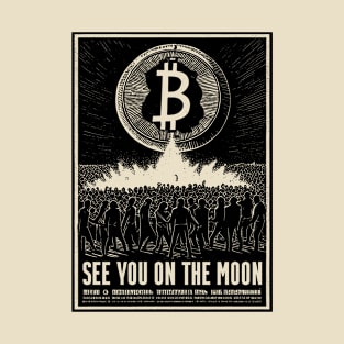 BITCOIN "SEE YOU ON THE MOON"(black) T-Shirt