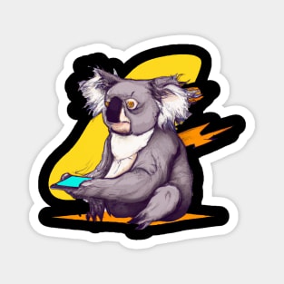 Smombie Coala, Apathetic Coala With Mobile Phone Magnet