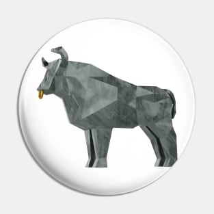 Grey Metal Bull, symbol of the new year 2021 Pin