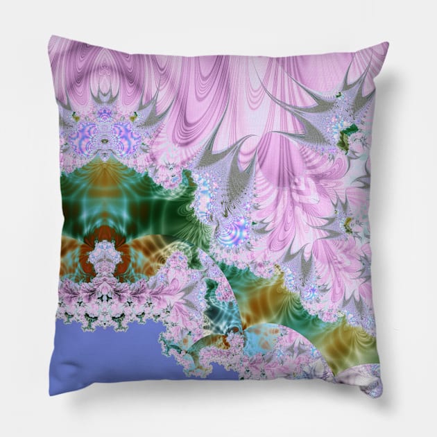 Lilac Dreams Fractal Abstract Pillow by Artist4God