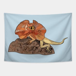 Frilled-neck lizard cartoon illustration Tapestry