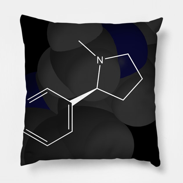 Nicotine Molecule Chemistry Pillow by ChemECool