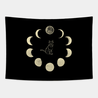 Cat and Moon Tapestry