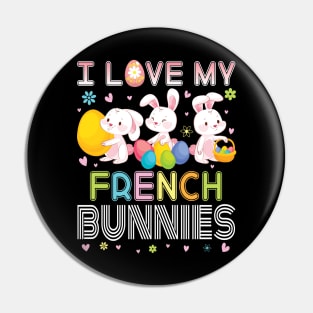 Color Flower Easter Eggs Happy Me I Love My French Bunnies Pin