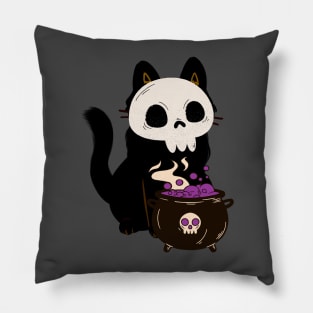 Black Cat Halloween Pillow