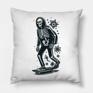 Skeleton Skater Pillow