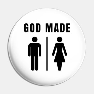 God Made Man and Woman Pin
