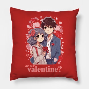 Be My Valentine Cute Couple 2 Pillow