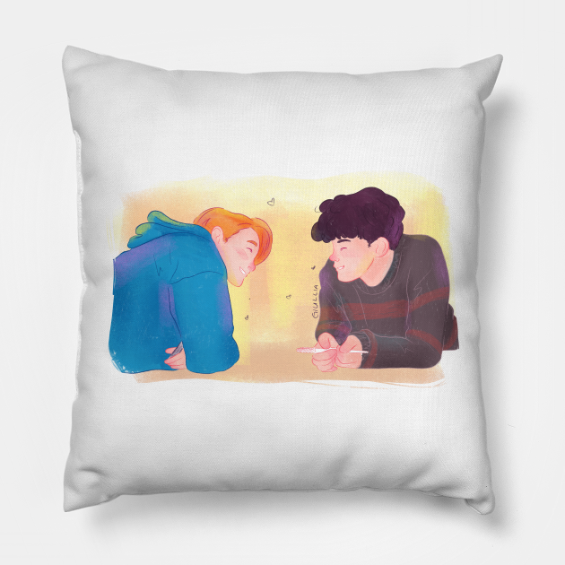 Heartstopper fanart you're staring Heartstopper Pillow TeePublic