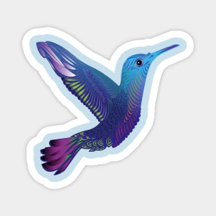 Trippy Rainbow Hummingbird Magnet