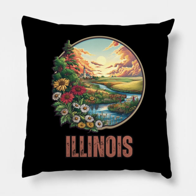 Illinois state USA Pillow by Mary_Momerwids