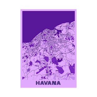 Havana - Cuba Lavender City Map T-Shirt