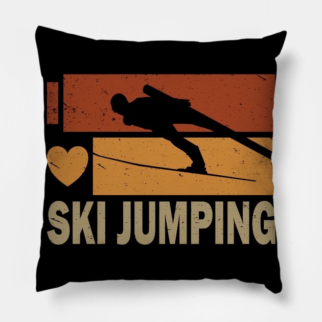 I Love Ski Jumping Pillow by POS