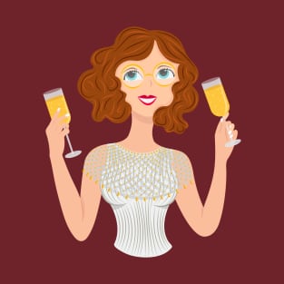 Lady with champagne T-Shirt