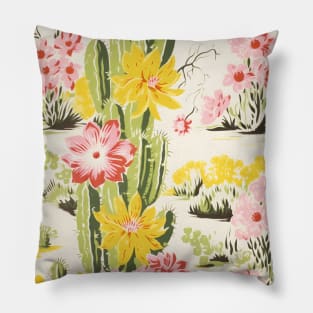 Cactus Desert Flowers Boho Pillow