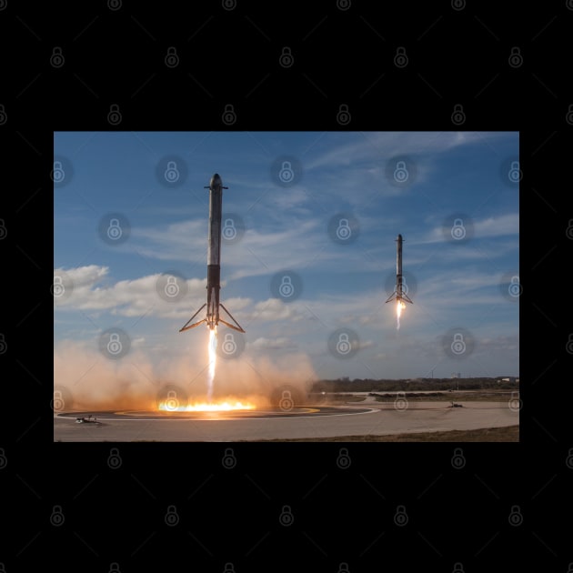 SpaceX Falcon Heavy Boosters Landing (8K resolution) by bobbooo